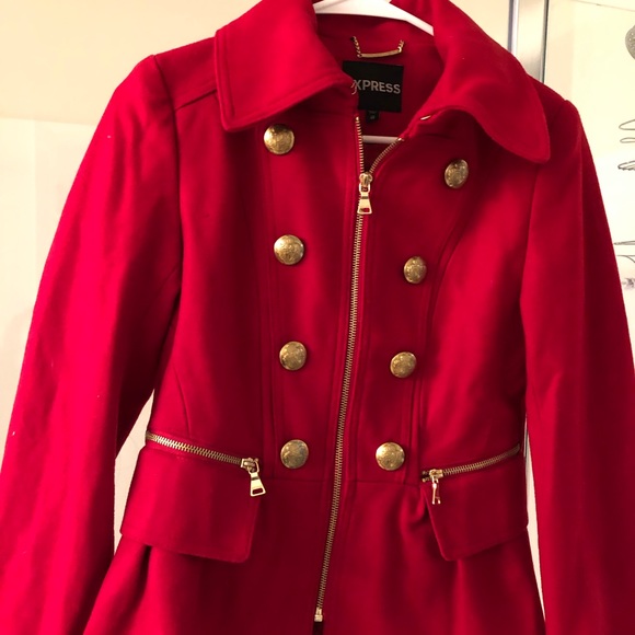 Red Express Military inspired peaccoat - Picture 3 of 4